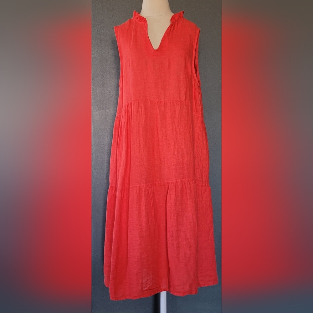 Vibrant Red Sleeveless Dress